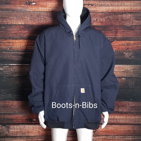 Carhartt Other - Carhartt Jacket Coat 4XL Tall J140 Firm Duck Quilted Flannel Lined Navy